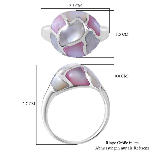 Mehrfarbiger Perlmutt-Ring in 925 Silber - 2,50 ct. image number 4