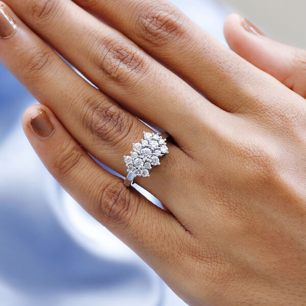 Moissanit Ring, 925 Silber rhodiniert - 1 ct. image number 3