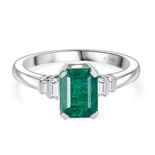 Rhapsody AAAA Gemfields Kagem Sambischer Smaragd, Diamant VS-EF Ring 950 Platin (Größe 17.00) ca. 1.81 ct image number 0