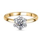 Moissanit Ring 925 Silber, bicolor, (Gr&ouml;&szlig;e 16.00) ca. 0.93 ct