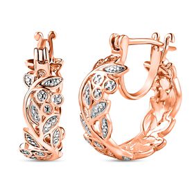 ALLORO rosévergoldete Silber-Creolen mit Diamantakzenten