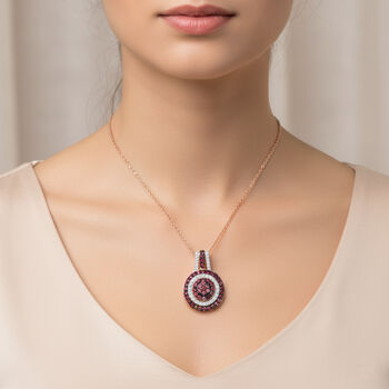 D'Joy AA Padparadscha Saphir und Zirkon Anh&auml;nger mit 50cm Kette - 1,32 ct.