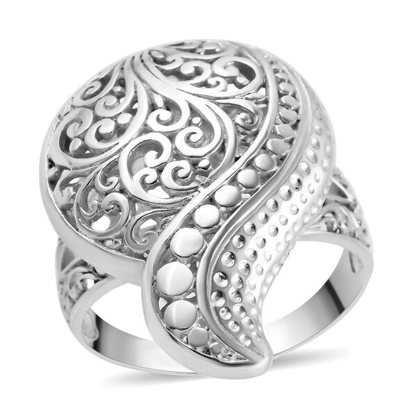 Royal Bali Kollektion - floraler Ring, 925 Silber  ca. 7,11g