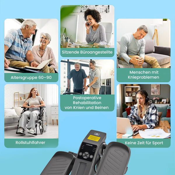 LIVMORE Original kompakter Elektro Stepper, Anti-Rutsch-Pedale, Anzeige und Fernbedienung, 47&times;42&times;23,5 cm, Schwarz image number 8