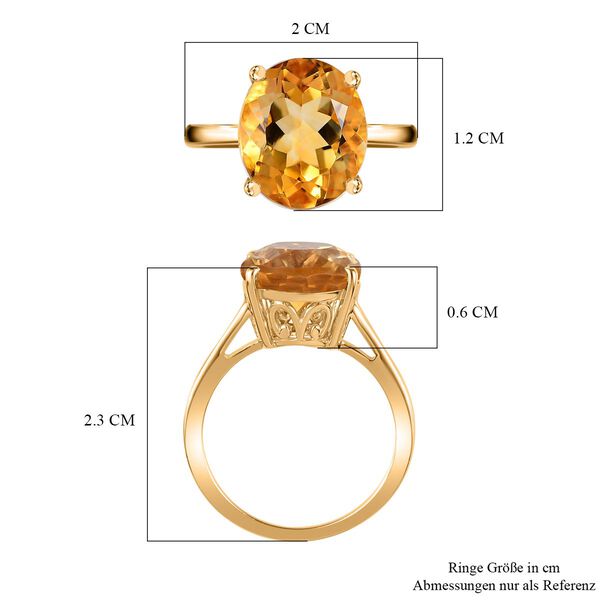 AA Citrin Ring 925 Silber vergoldet (Größe 16.00) ca. 4,56 ct image number 7