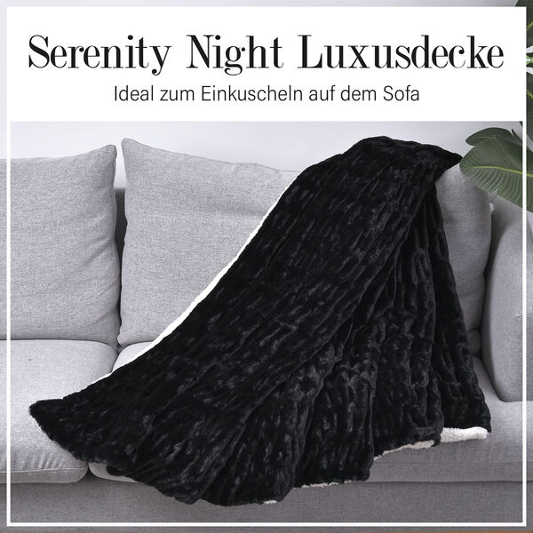 Serenity Night: Luxusdecke aus Kunstfell, Schwarz image number 12