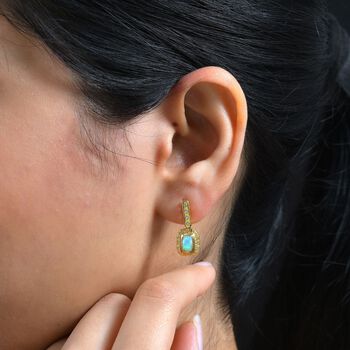 AA nat&uuml;rliche, &auml;thiopische Welo Opal und Zirkon-Ohrringe - 0,92 ct.