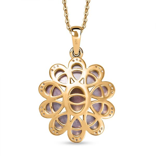 Maulbeer Mondstein und Zirkon Anhänger mit 45cm Kette - 5,62 ct. image number 4