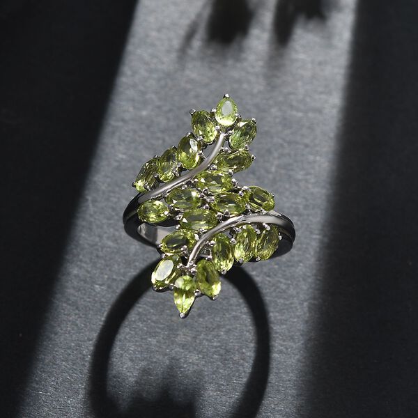 Natürlicher Peridot Ring, Edelstahl (Größe 19.00) ca. 5.31 ct image number 2