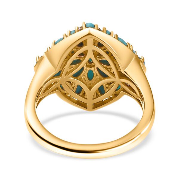 Sleeping Beauty T&uuml;rkis und Zirkon Ring -  2,21 ct. image number 6