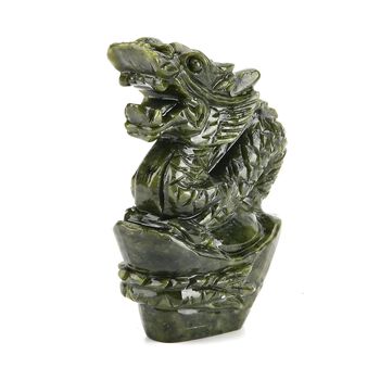 Handgefertigte Drachen-figur aus Serpentin