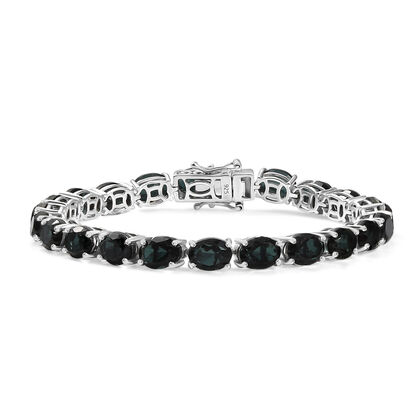 Alexandrit Quarz Triplette Armband ca. 19 cm 925 Silber rhodiniert ca. 33,84 ct.