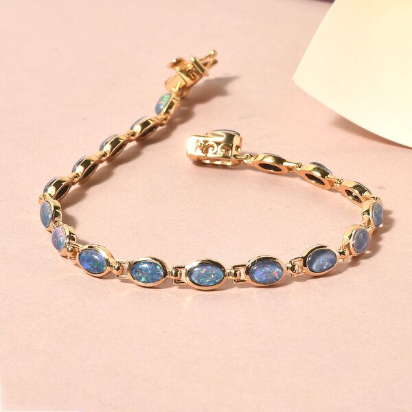 Boulder Opal Triplett Armband in Silber image number 2