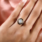Natürlicher Äthiopischer Opal und Zirkon Ring 925 Silber vergoldet  ca. 0,67 ct image number 2
