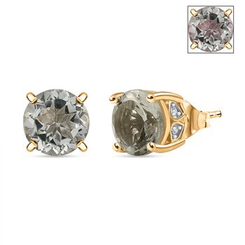 D&rsquo;Joy AA Prasiolith und Zirkon Ohrringe - 5,49 ct.