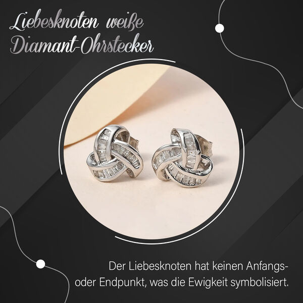 Liebesknoten wei&szlig;e Diamant-Ohrstecker - 0,15 ct. image number 2