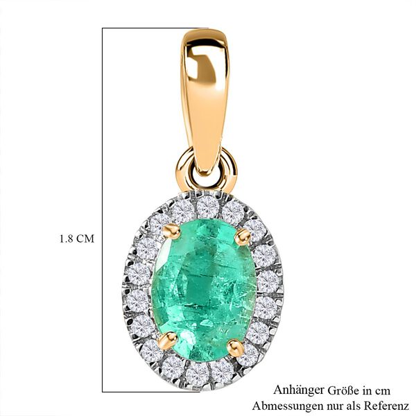 AA Kolumbianischer Smaragd und Diamant Anhänger in 585 Gold – 0,87 ct. image number 5