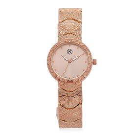 STRADA - Uhr mit japanischem PC21S Uhrwerk, roségoldfarbenem Sonnenschliff-Zifferblatt und Legierungsgehäuse