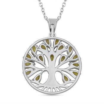 Gr&uuml;ne Zirkonia Halskette, ca. 50 cm, Silberton