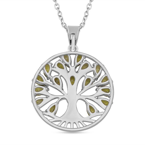 Gr&uuml;ne Zirkonia Halskette, ca. 50 cm, Silberton image number 4