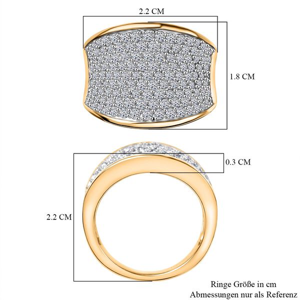 LUXURIANT DIAMOND - Lab Grown Diamant SI-GH SGL zertifiziert Ring 925 Silber 750 Gelbgold Vermeil (Gr&ouml;&szlig;e 18.00) ca. 1.50 ct image number 7