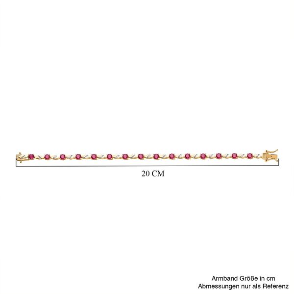 Afrikanischer Rubin (Fissure gefüllt) Armband ca. 19 cm 925 Silber vergoldet ca. 6.45 ct image number 5