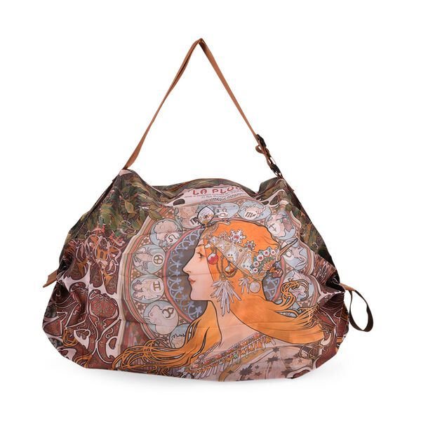 Shopper Tasche mit "La Plume" Mucha Design, 40x30x12cm, Mucha image number 0