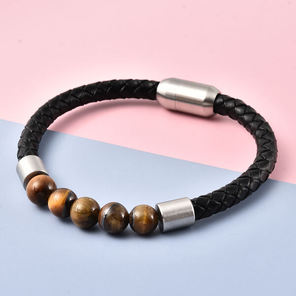 Gelbes Tigerauge-Armband, ca. 20 cm, Edelstahl ca. 61,50 ct image number 2