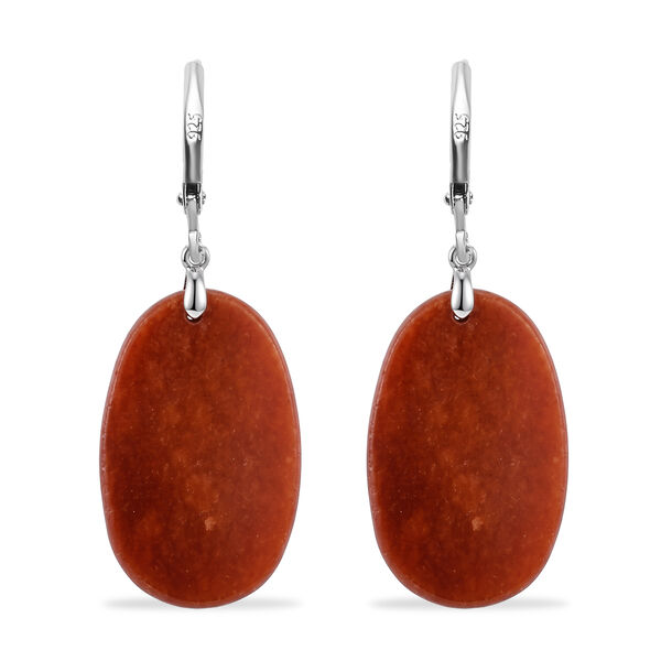 D'Joy Rote Jade Ohrringe 925 Silber Rhodiniert ca. 50,00 ct. image number 3