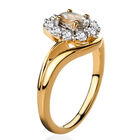 AAA Turkizit und weißer Zirkon-Ring, 925 Silber Gelbgold Vermeil (Größe 16.00) ca. 0,96 ct image number 4