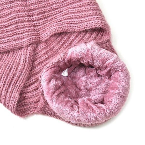 2 in 1 gestrickte Schalmütze, Rosa image number 3