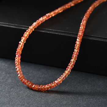 AA Songea Saphir Halskette ca. 45 cm 925 Silber 750 Gelbgold Vermeil ca. 45,00 ct.