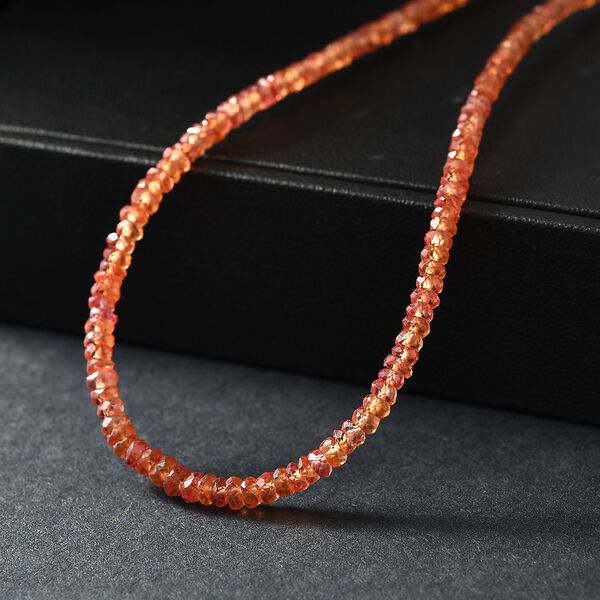 AA Songea Saphir Halskette ca. 45 cm 925 Silber 750 Gelbgold Vermeil ca. 45,00 ct. image number 2