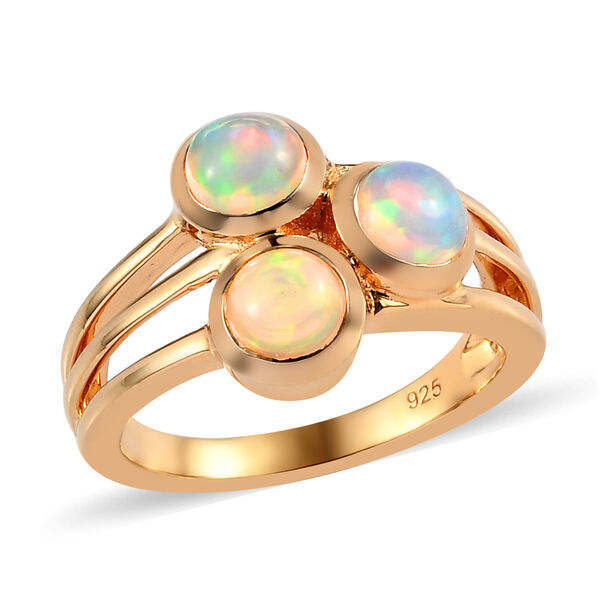 Nat&uuml;rlicher &Auml;thiopischer Opal Ring 925 Silber Vermeil image number 5