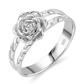 Royal Bali Kollektion - Rosen-Ring in 925 Silber