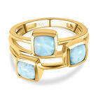 Larimar-Ring, 925 Silber vergoldet  ca. 2,52 ct image number 0