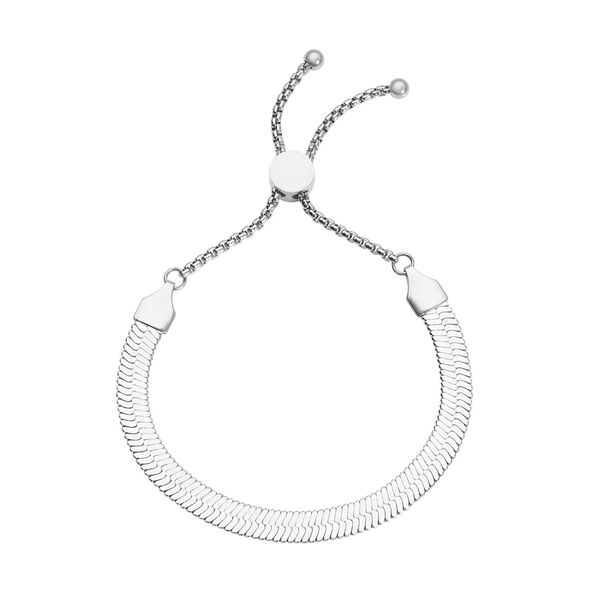 Seidiges Fischgr&auml;ten-Gliederarmband, ca. 18 cm, Edelstahl ca. 7,00g