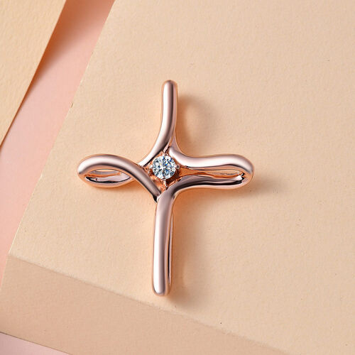 Moissanit Kreuz Anhänger - 0,24 ct. image number 1