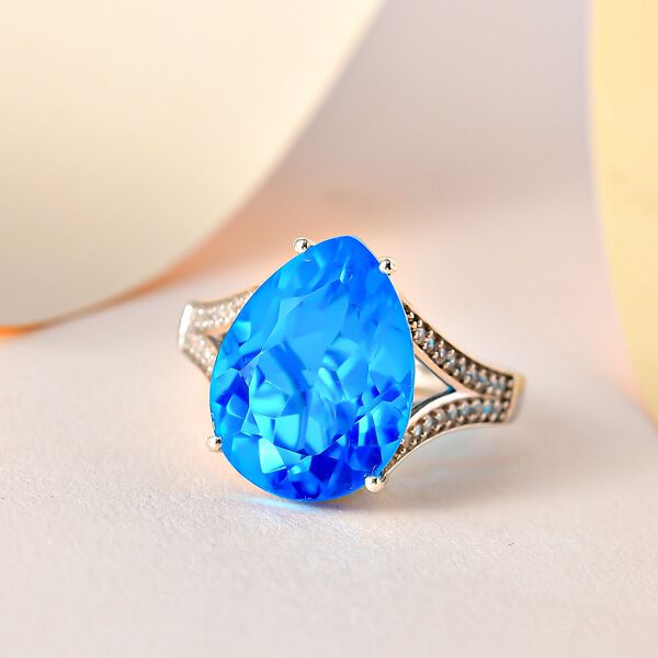 Karibik Quarz und Zirkon Ring - 9,43 ct. image number 2