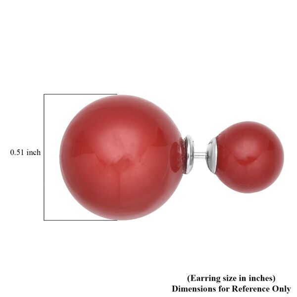 Mode rote Muschelperlen-Ohrstecker image number 5