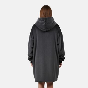 Kuschelige, einlagige Hoodie-Decke aus 230gsm Flanell, Einheitsgr&ouml;&szlig;e, L&auml;nge 124cm, Dunkelgrau