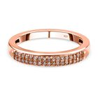 Nat&uuml;rlicher Champagner Diamant Ring, 925 Silber Ros&eacute;gold Vermeil (Gr&ouml;&szlig;e 16.00) ca. 0.20 ct