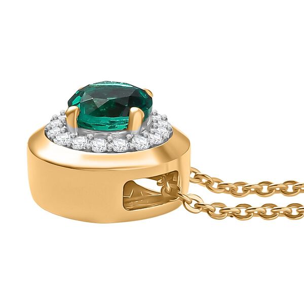 D'Joy AAA Labor kolumbianischer Smaragd und Moissanit Anh&auml;nger mit 50cm Kette - 0,76 ct. image number 4