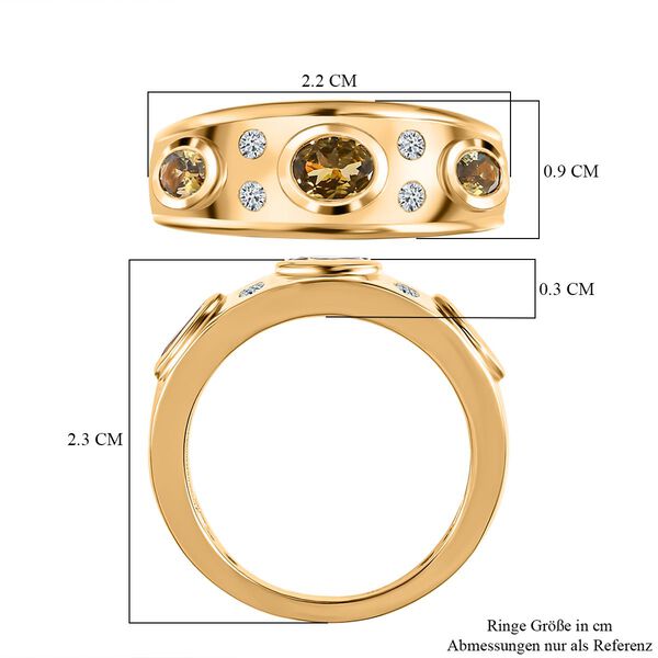 AA nat&uuml;rlicher, goldener Tansanit und Zirkon-Ring - 0,91 ct. image number 7