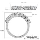 LUSTRO STELLA Hergestellt mit ZIRKONIA Half Eternity Ring 925 Silber Platin-Überzug image number 5