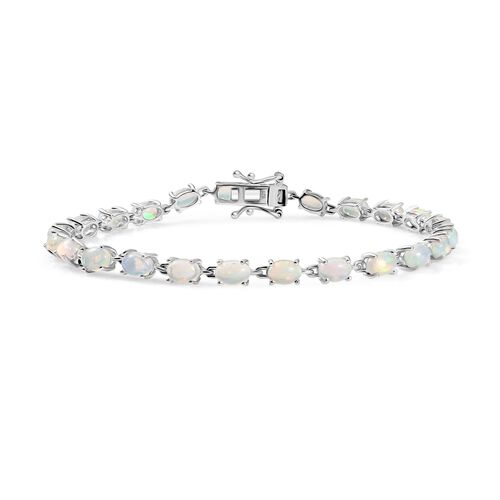 AA Natürlicher, äthiopischer Welo Opal Armband ca. 20 cm 925 Silber rhodiniert ca. 6,62 ct. image number 0