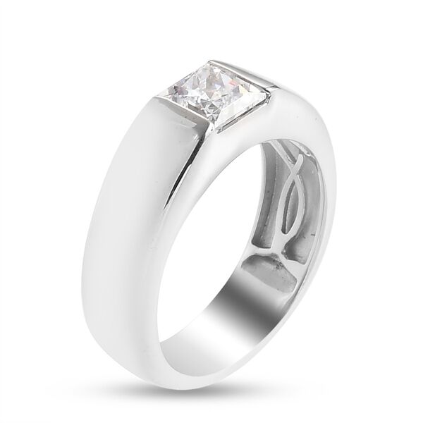 LUSTRO STELLA Hergestellt mit ZIRKONIA Herren Ring 925 Silber Platin-&Uuml;berzug (Gr&ouml;&szlig;e 19.00) ca. 2,23 ct image number 4