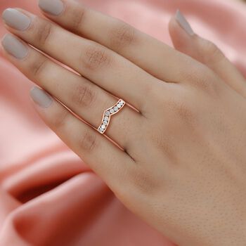 Wishbone Diamond Ring, 925 Silber mit Ros&eacute;gold Vermeil