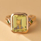 Ouro Verde-Quarz und Natürlicher Chromdiopsid Ring 925 Silber vergoldet image number 1