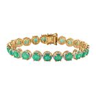 Smaragd-Triplette-Quarz Armband ca. 19 cm 925 Silber Gelbgold Vermeil ca. 22,59 ct.